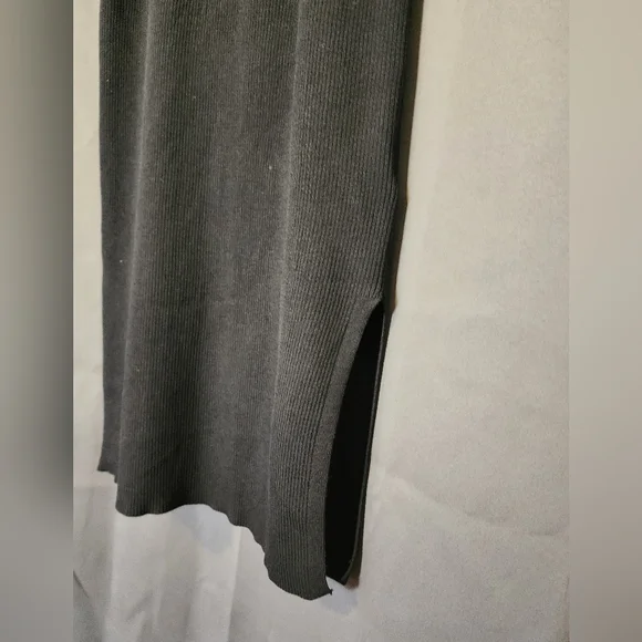 The Drop Dress, Women's Large Black The Drop Ribbed Midi Tank Dress - Picture 4 of 7